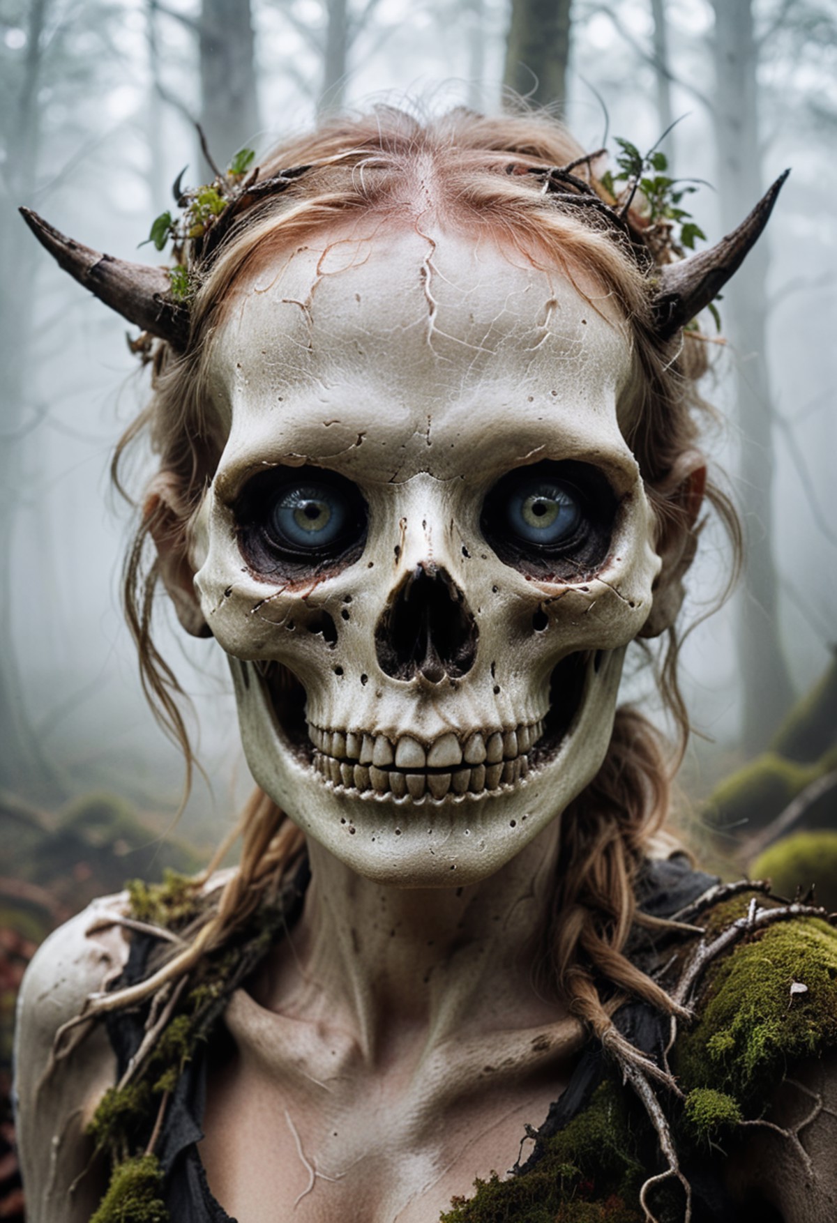 <lora:RMSDXL_Creative:2.5> [Very close view of scull::0.45][scull:female demon with big cloudy white glass eyes:portrait, ...